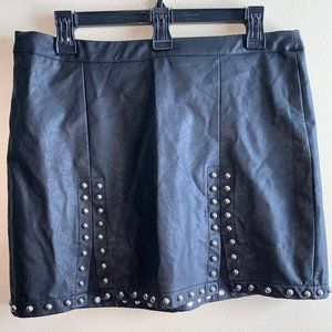 faux leather black skirt
